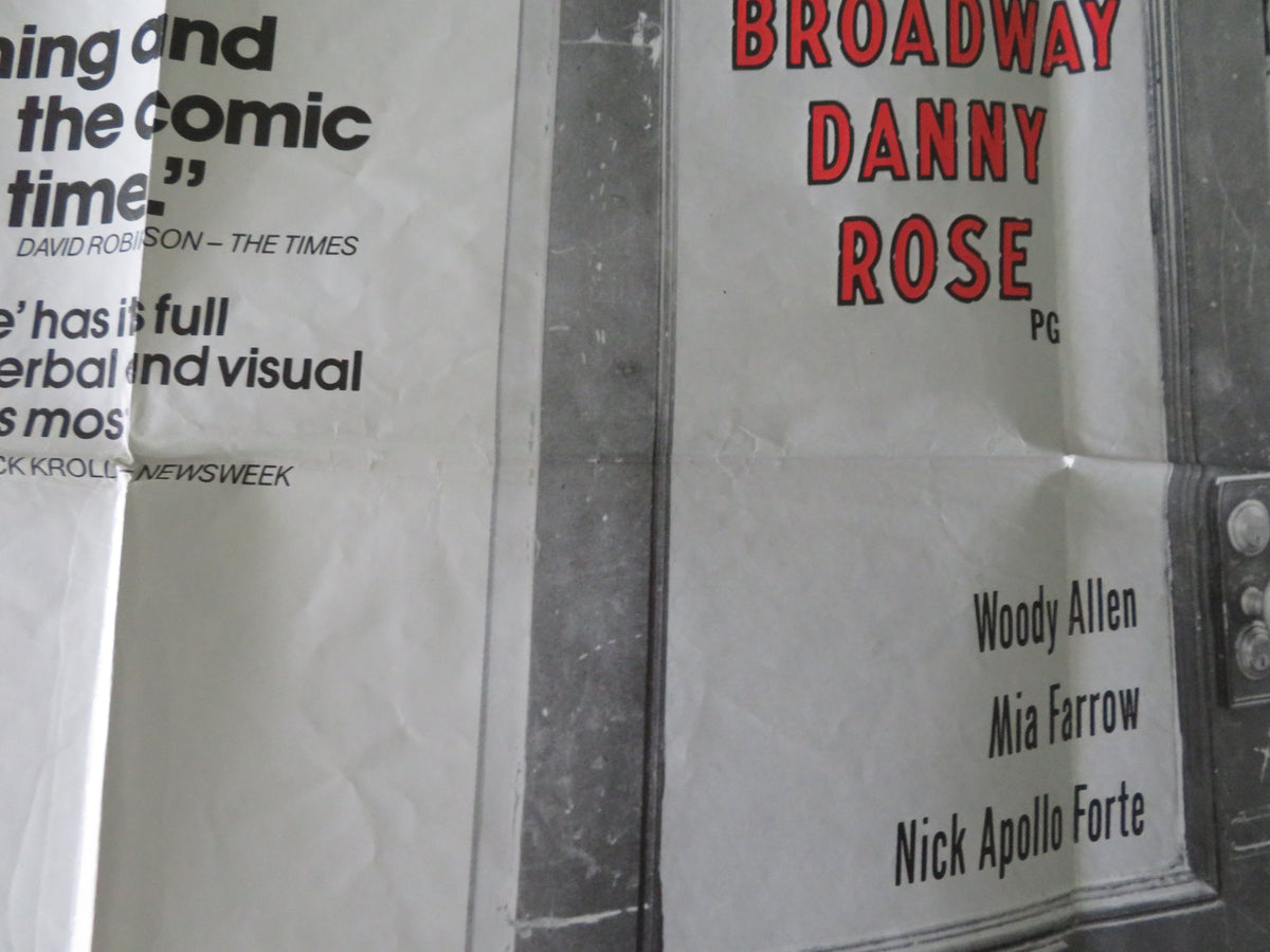 Broadway Danny Rose UK Quad Poster Folded Woody Allen Mia Farrow 1984