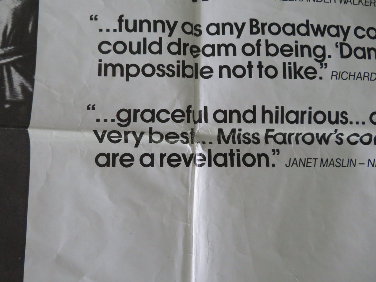 Broadway Danny Rose UK Quad Poster Folded Woody Allen Mia Farrow 1984