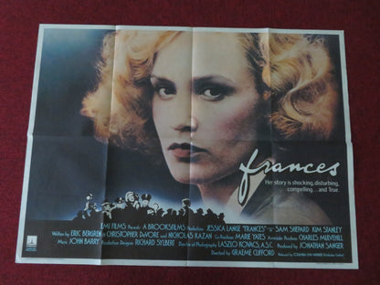 Frances UK Quad Poster Folded Jessica Lange Jonathan Banks 1982