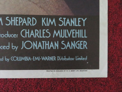 Frances UK Quad Poster Folded Jessica Lange Jonathan Banks 1982
