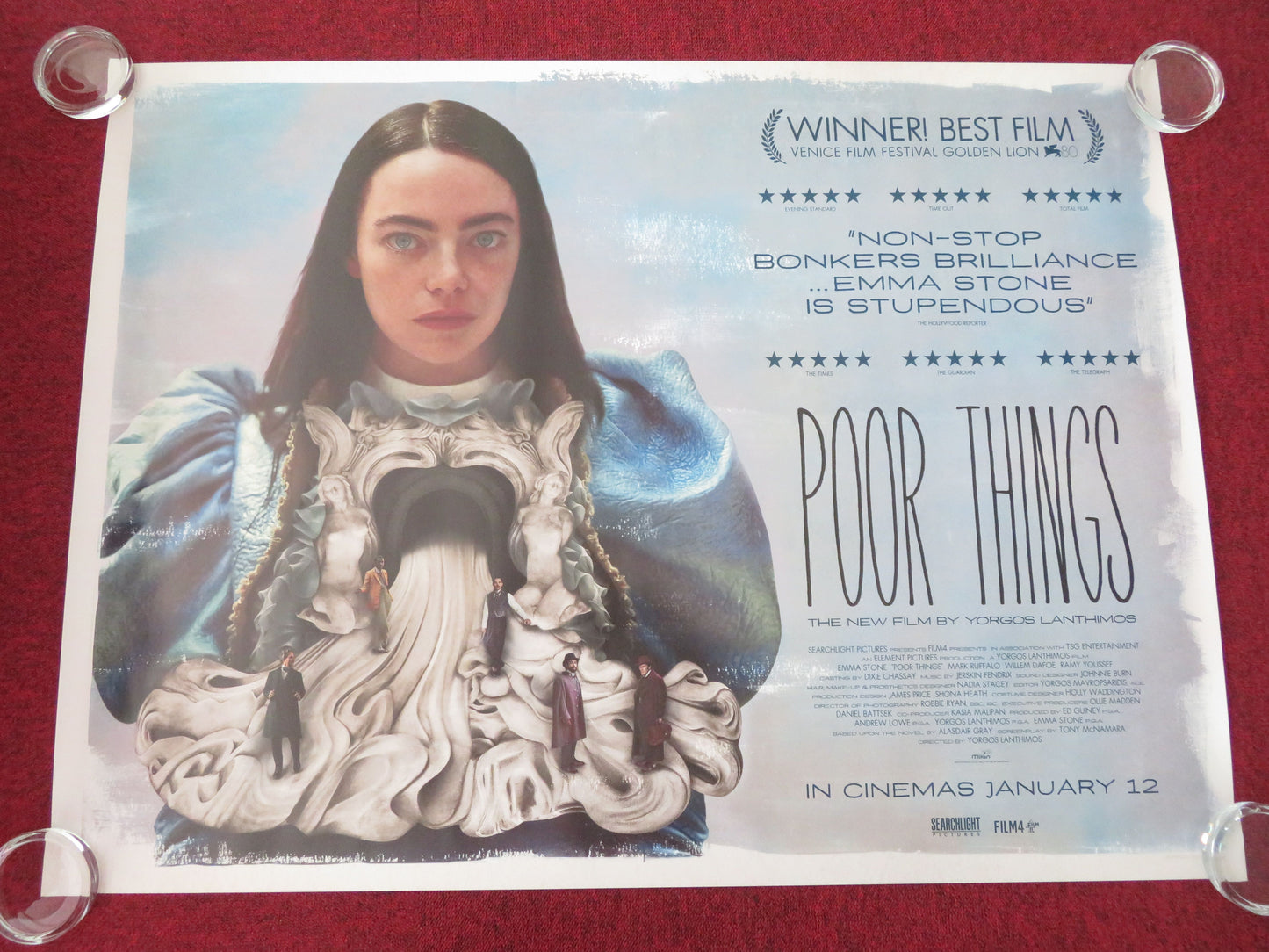Poor Things - B UK Quad Rolled Poster Emma Stone Mark Ruffalo Willem Dafoe 2023