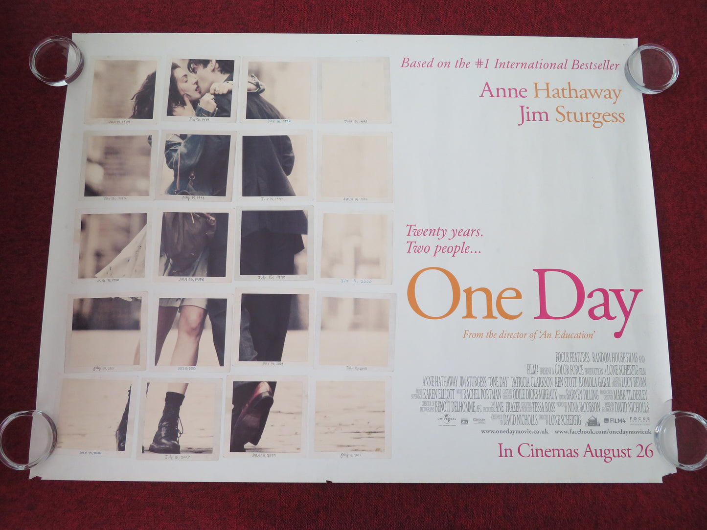 One Day UK Quad Rolled Poster Anne Hathaway Jim Sturgess Patricia Clarkson 2011
