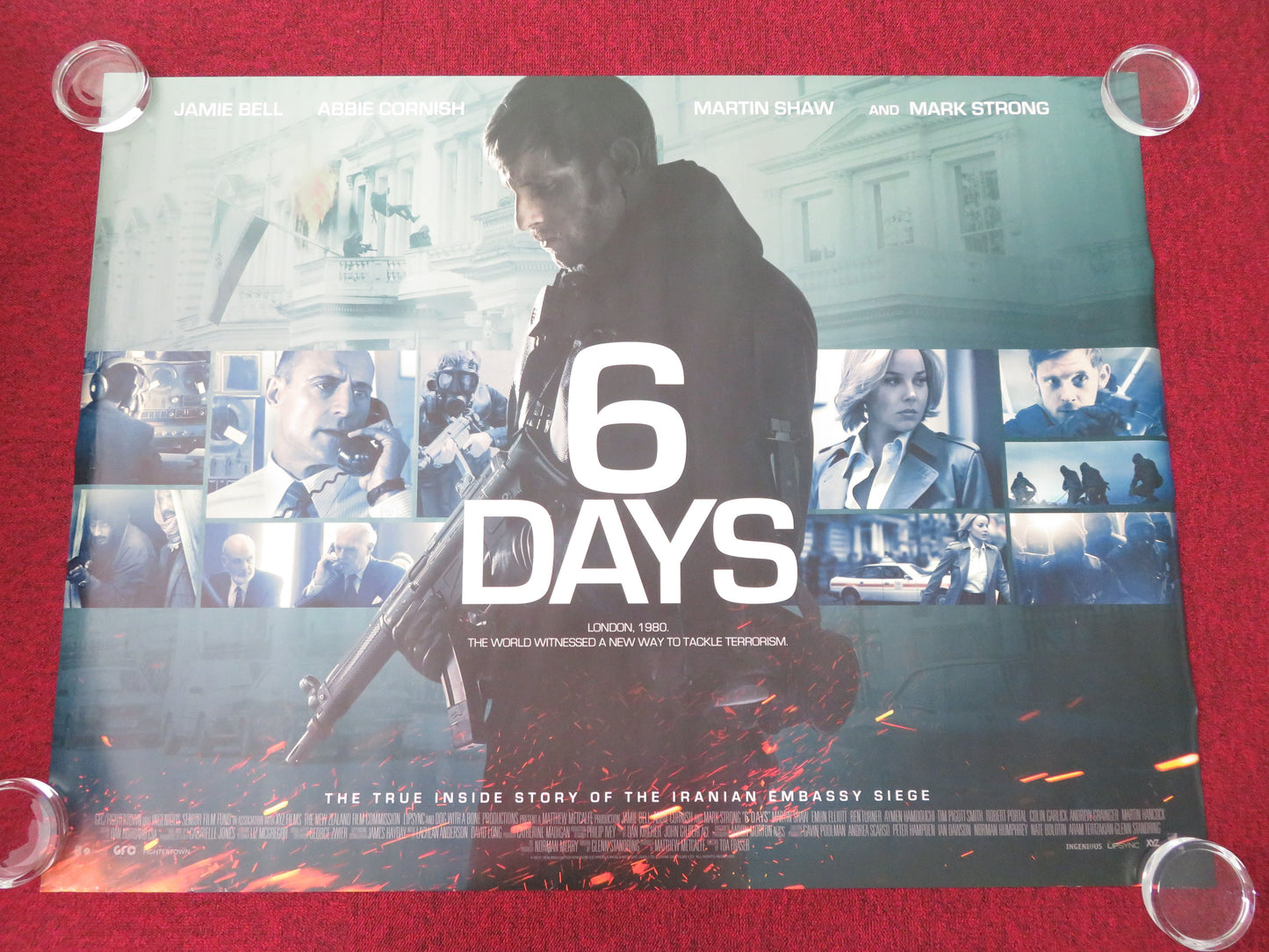 6 Days UK Quad Rolled Poster Jamie Bell Mark Strong Abbie Cornish 2017