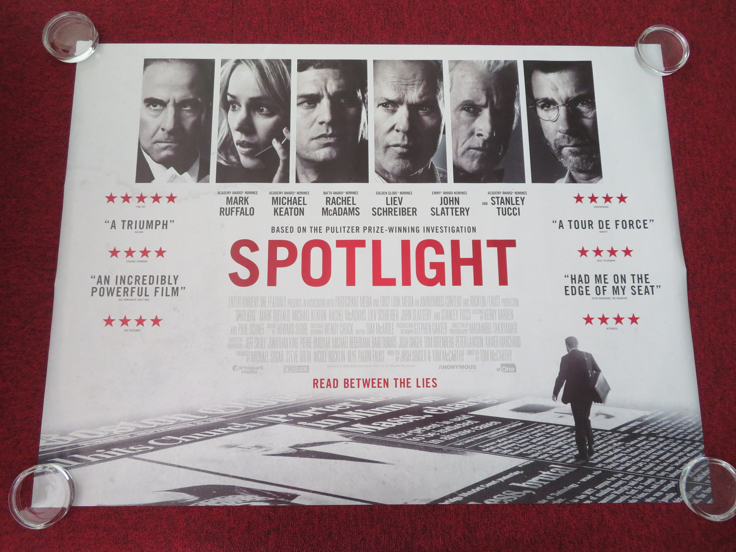 Spotlight - B UK Quad Rolled Poster Mark Ruffalo Michael Keaton R. McAdams 2015