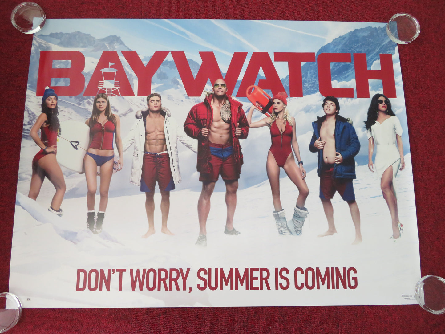 Baywatch - B UK Quad Rolled Poster Dwayne Johnson Zac Efron 2017