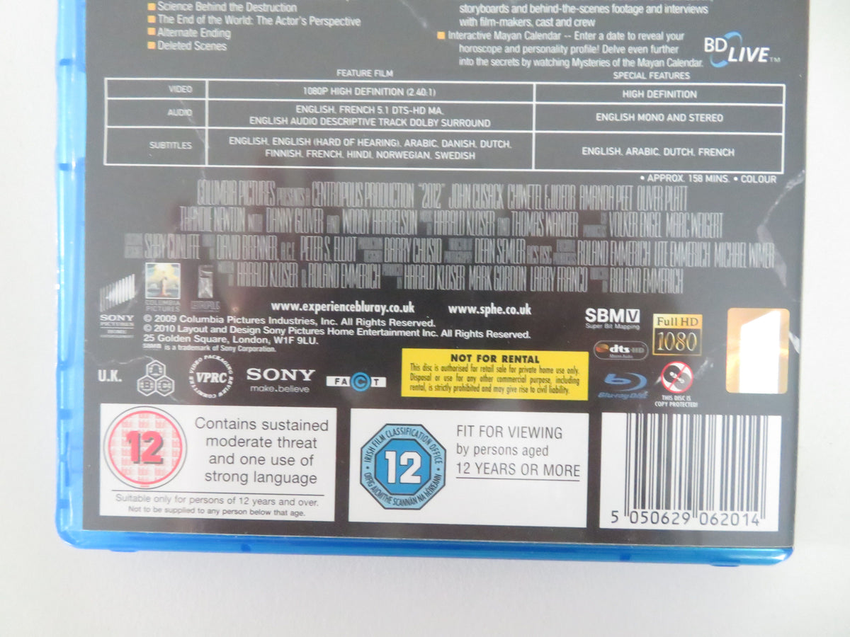 2012 (BLU-RAY) John Cusack Thandiwe Newton Chiwetel Ejiofor 2009 Region A,B,C