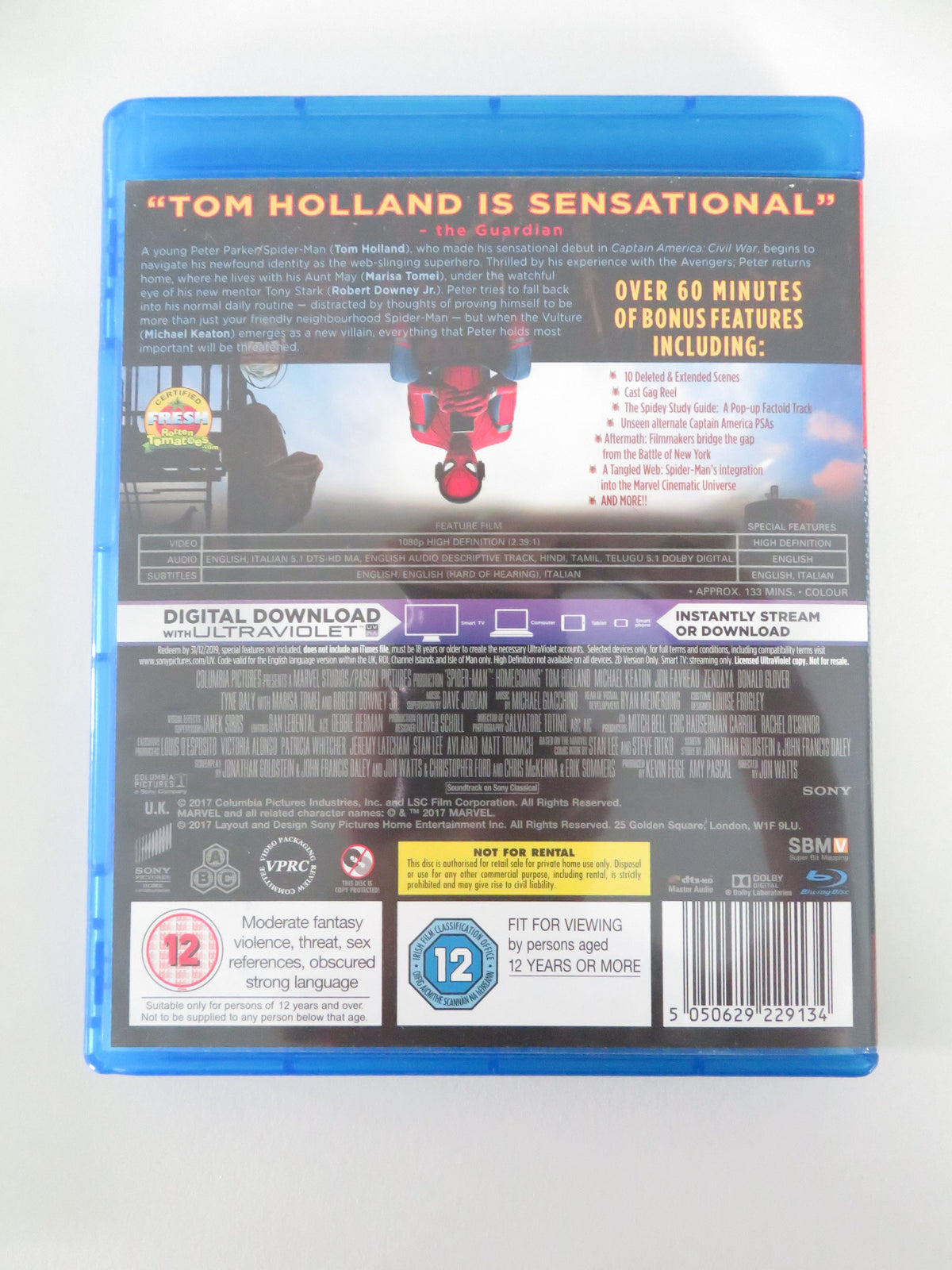 Spider-Man: Homecoming (BLU-RAY) Marvel Tom Holland M. Keaton 2017 Region A,B,C