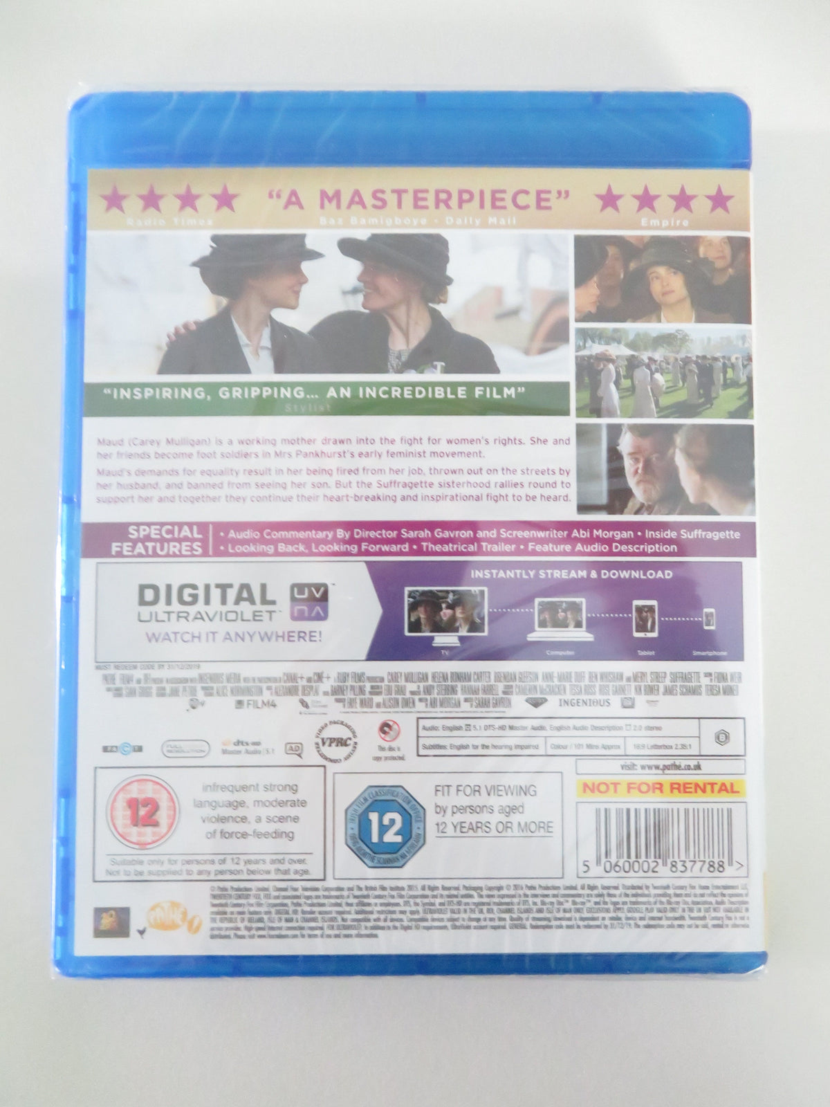 Suffragette (BLU-RAY) Carey Mulligan Helena Bonham Carter 2015 Region B
