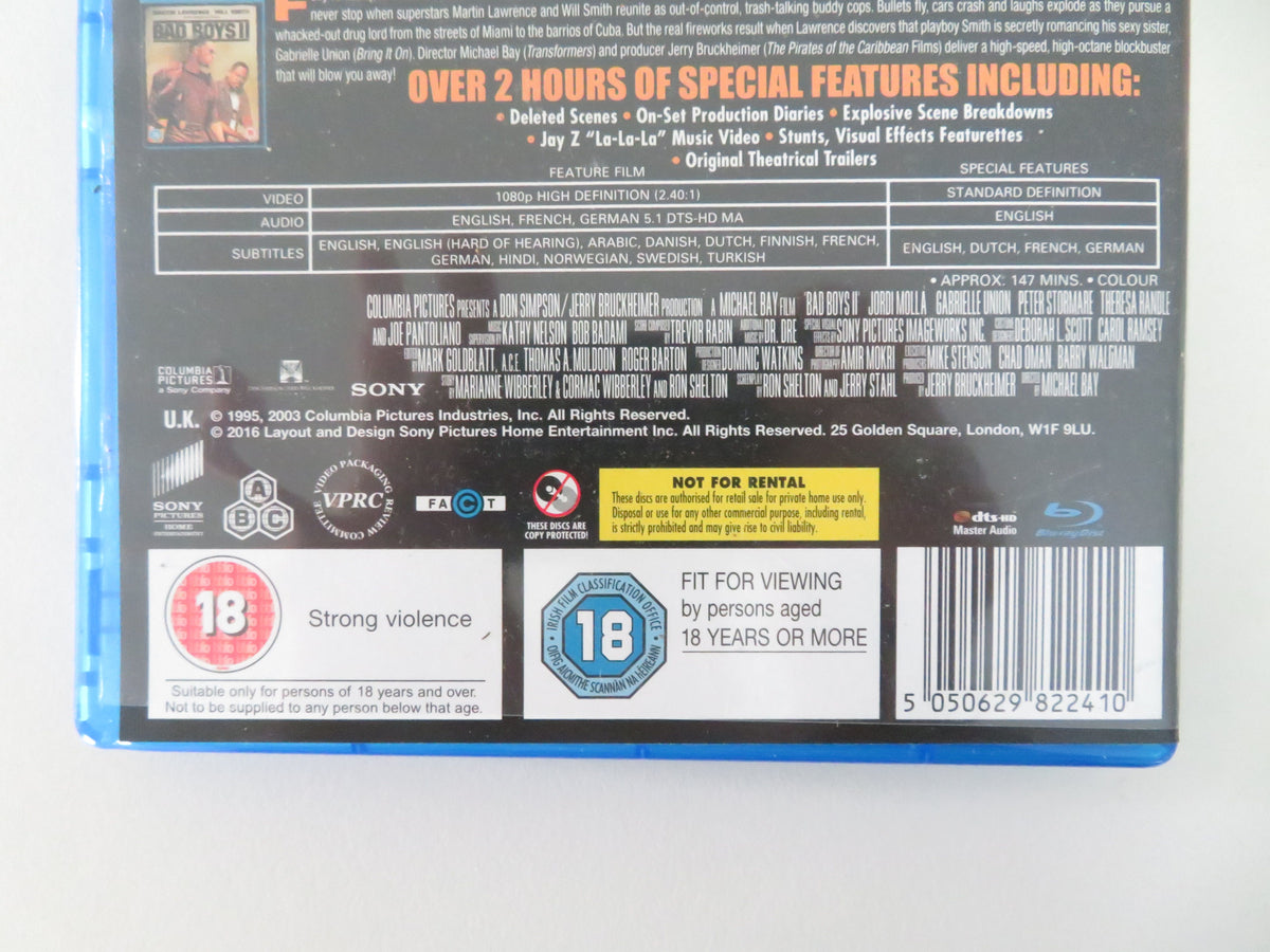 Bad Boys I and II - 20th Anniversary (BLU-RAY) Will Smith 1995 Region A,B,C