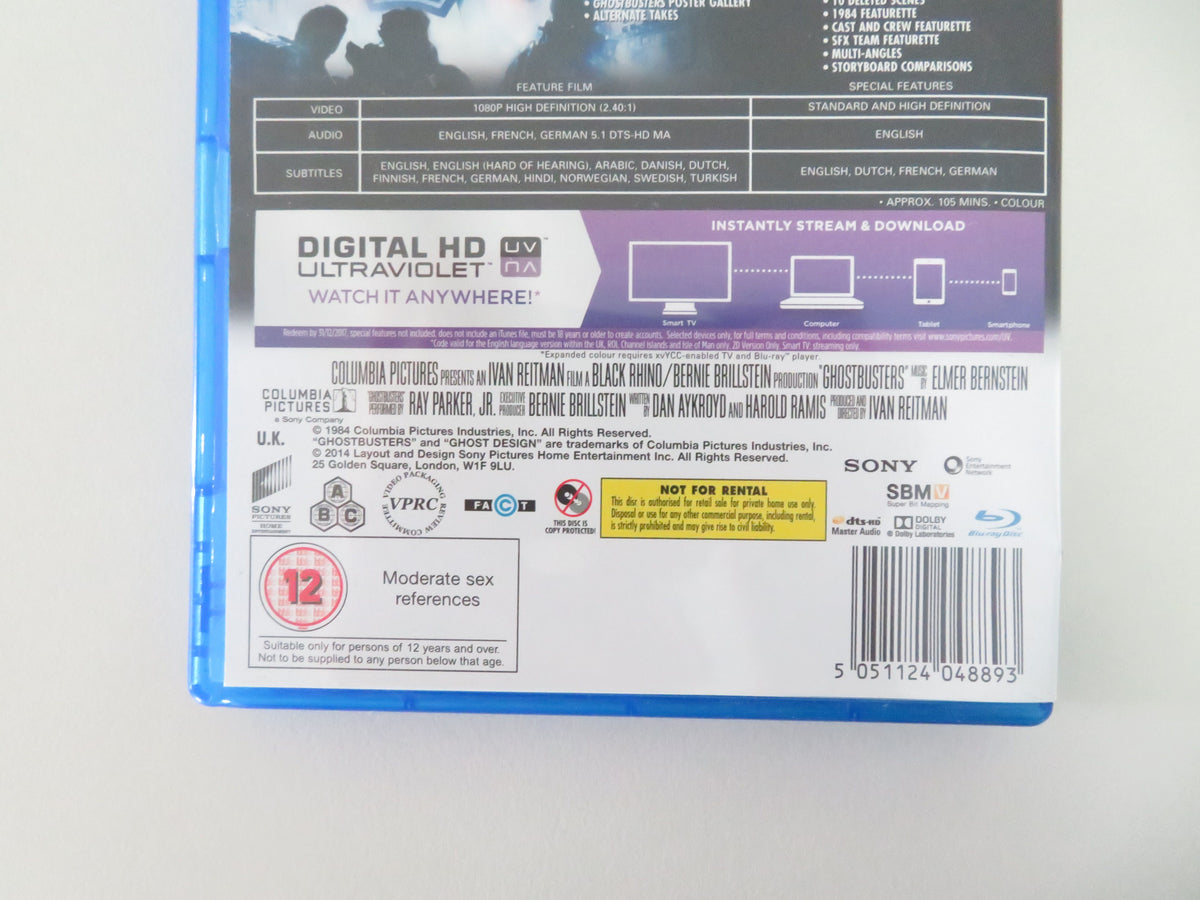 Ghostbusters-b (BLU-RAY) Bill Murray Dan Aykroyd S. Weaver 1984 Region A, B, C