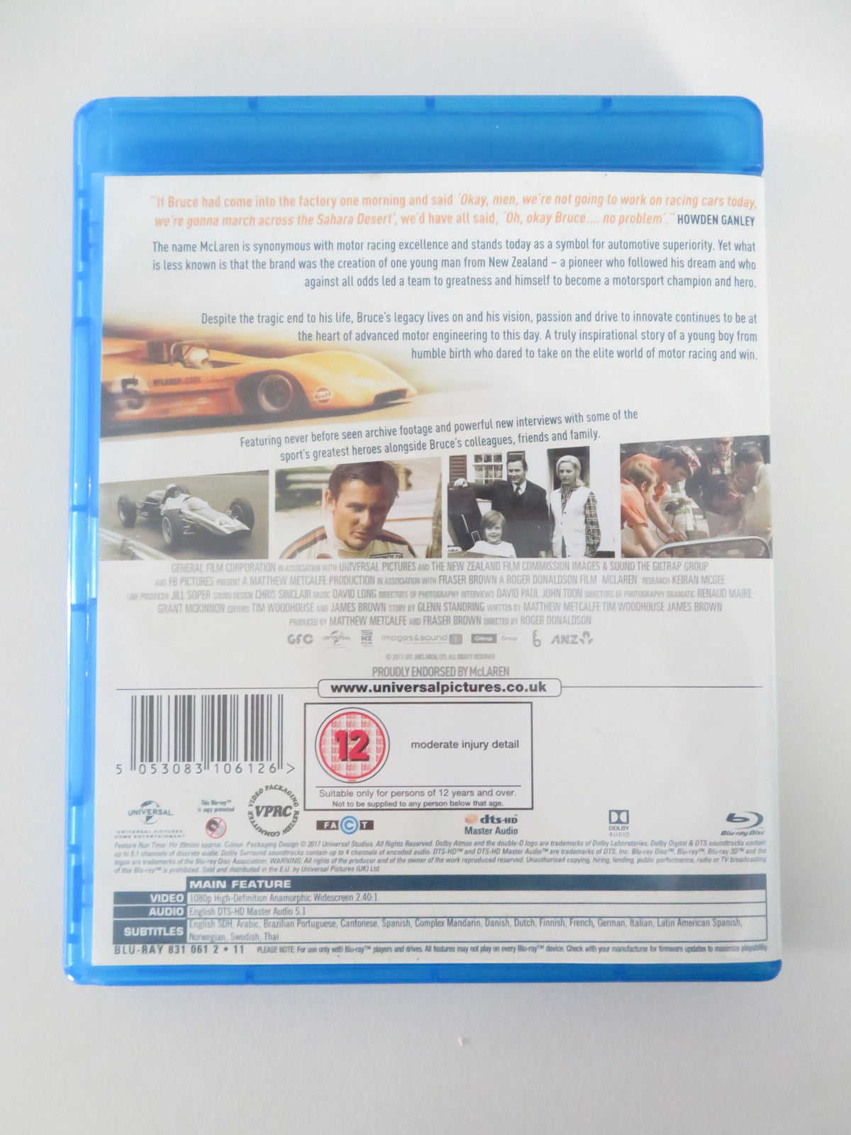 McLaren (BLU-RAY) Chris Amon Jim Anderton Mario Andretti 2017 Region B