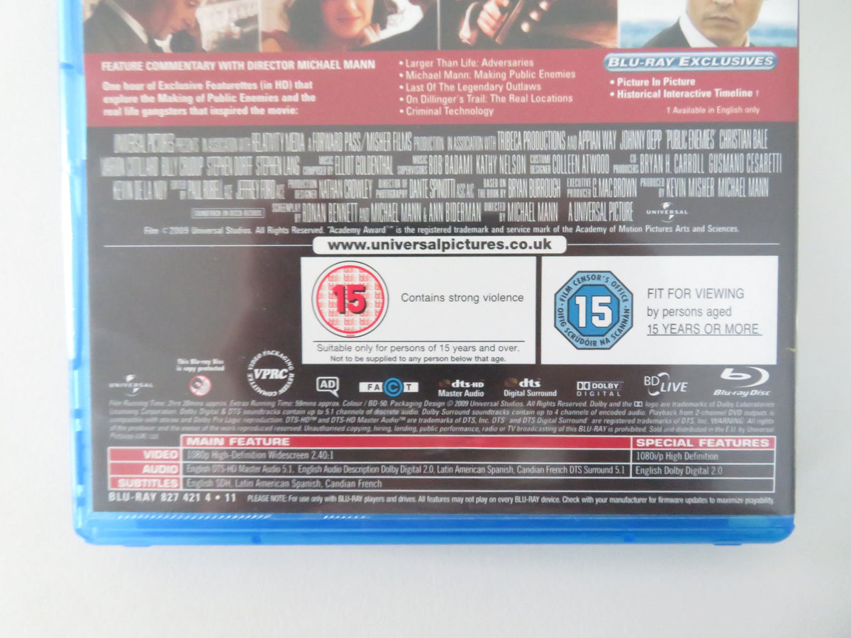 Public Enemies (BLU-RAY) Christian Bale Johnny Depp Christian Stolte 2009