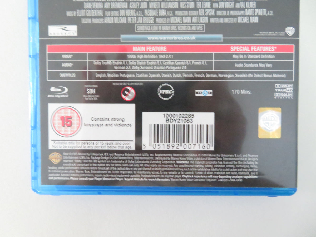 Heat (BLU-RAY) Al Pacino Robert De Niro Val Kilmer 1995