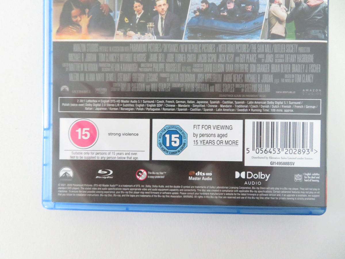 Without Remorse (BLU-RAY) Michael B. Jordan Jodie Turner-Smith Jamie Bell 2021