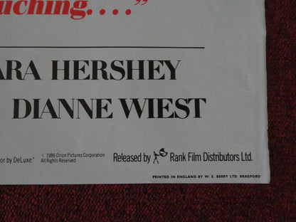 Hannah and Her Sisters UK Quad Poster Folded Mia Farrow Michael Caine 1986