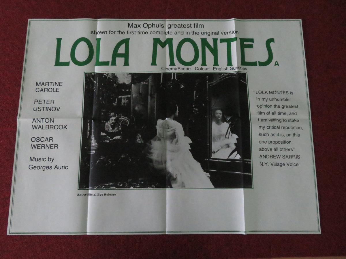 Lola Montès UK Quad Poster Folded Martine Carol Peter Ustinov R1978