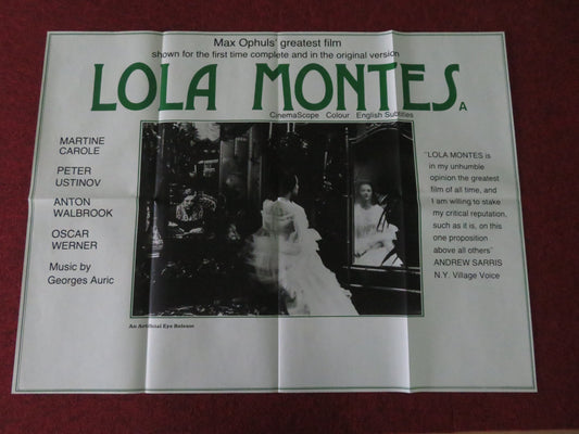 Lola Montès UK Quad Poster Folded Martine Carol Peter Ustinov R1978