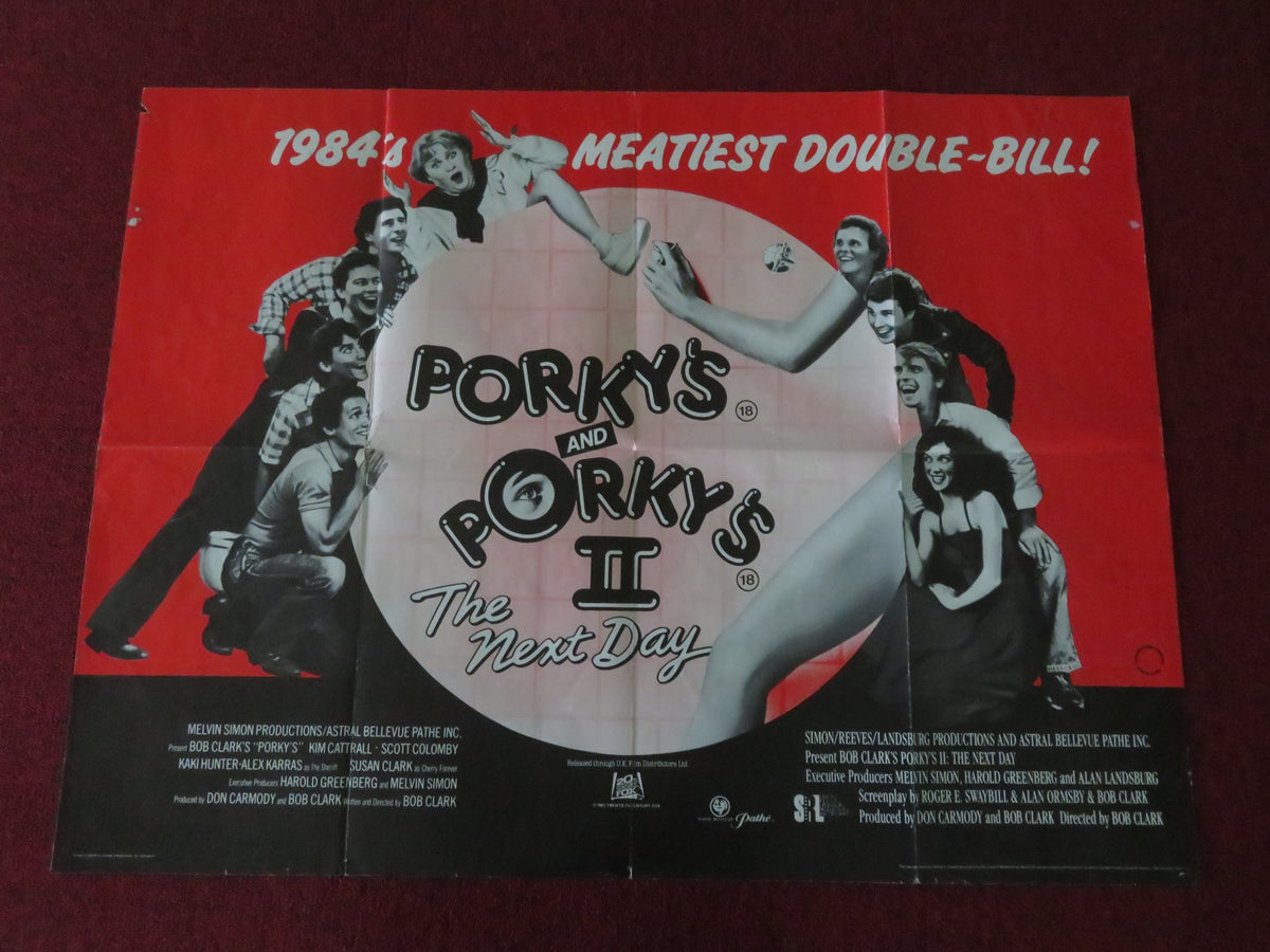 Porky's + Porky's II - Double bill UK Quad Poster Folded Dan Monahan 1984