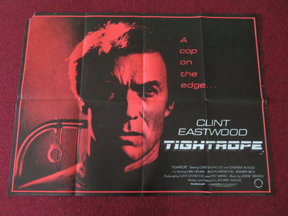 Tightrope UK Quad Poster Folded Clint Eastwood Geneviève Bujold 1984
