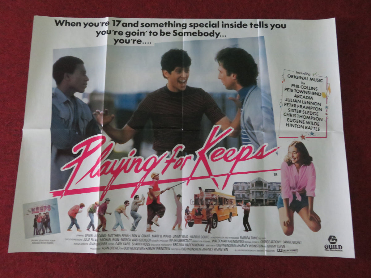 Playing for Keeps UK Quad Poster Folded Daniel Jordano Matthew Penn 1986