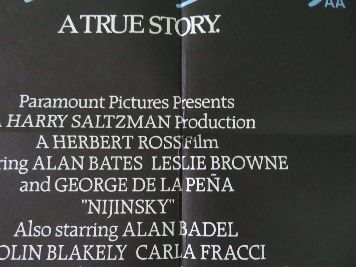 Nijinsky UK Quad Poster Folded Alan Bates George De La Pena Leslie Browne 1980