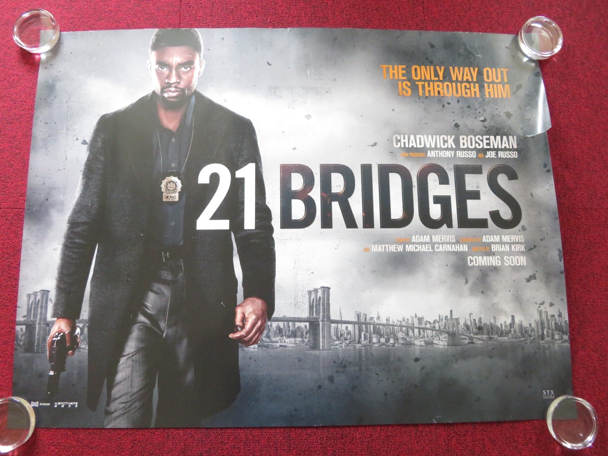 21 BRIDGES UK QUAD ROLLED POSTER CHADWICK BOSEMAN SIENNA MILLER 2019 Rendezvous Cinema Movie posters