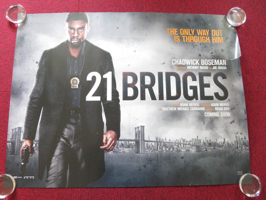 21 BRIDGES UK QUAD ROLLED POSTER CHADWICK BOSEMAN SIENNA MILLER 2019 Rendezvous Cinema Movie posters