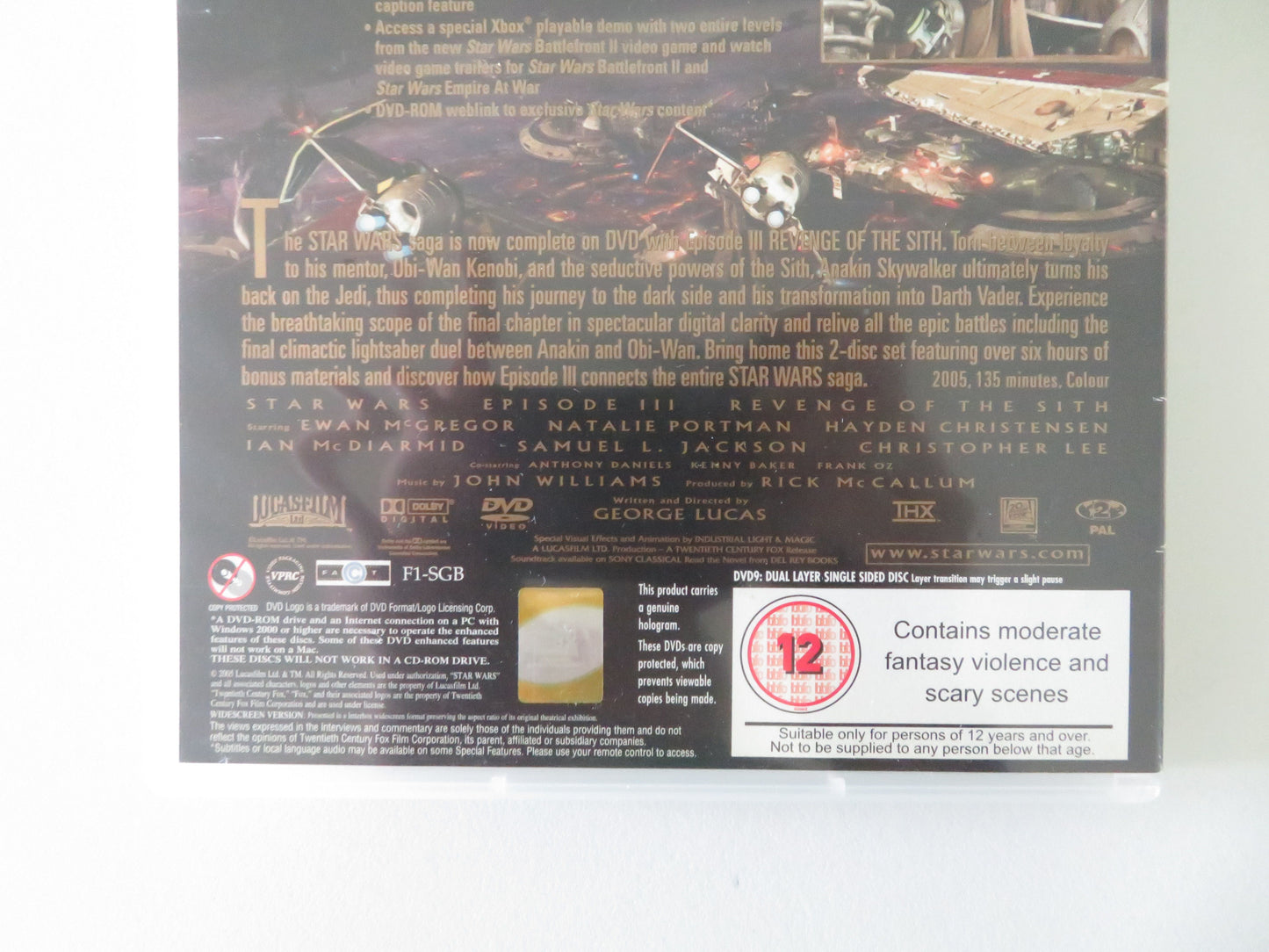 Star Wars: Episode III - Revenge of the Sith (DVD) Ewan McGregor 2005 Region 2