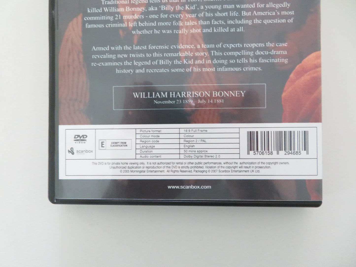Billy the Kid Unmasked (DVD) Brandan Halpin Joe Zimmerman 2007 Region 2