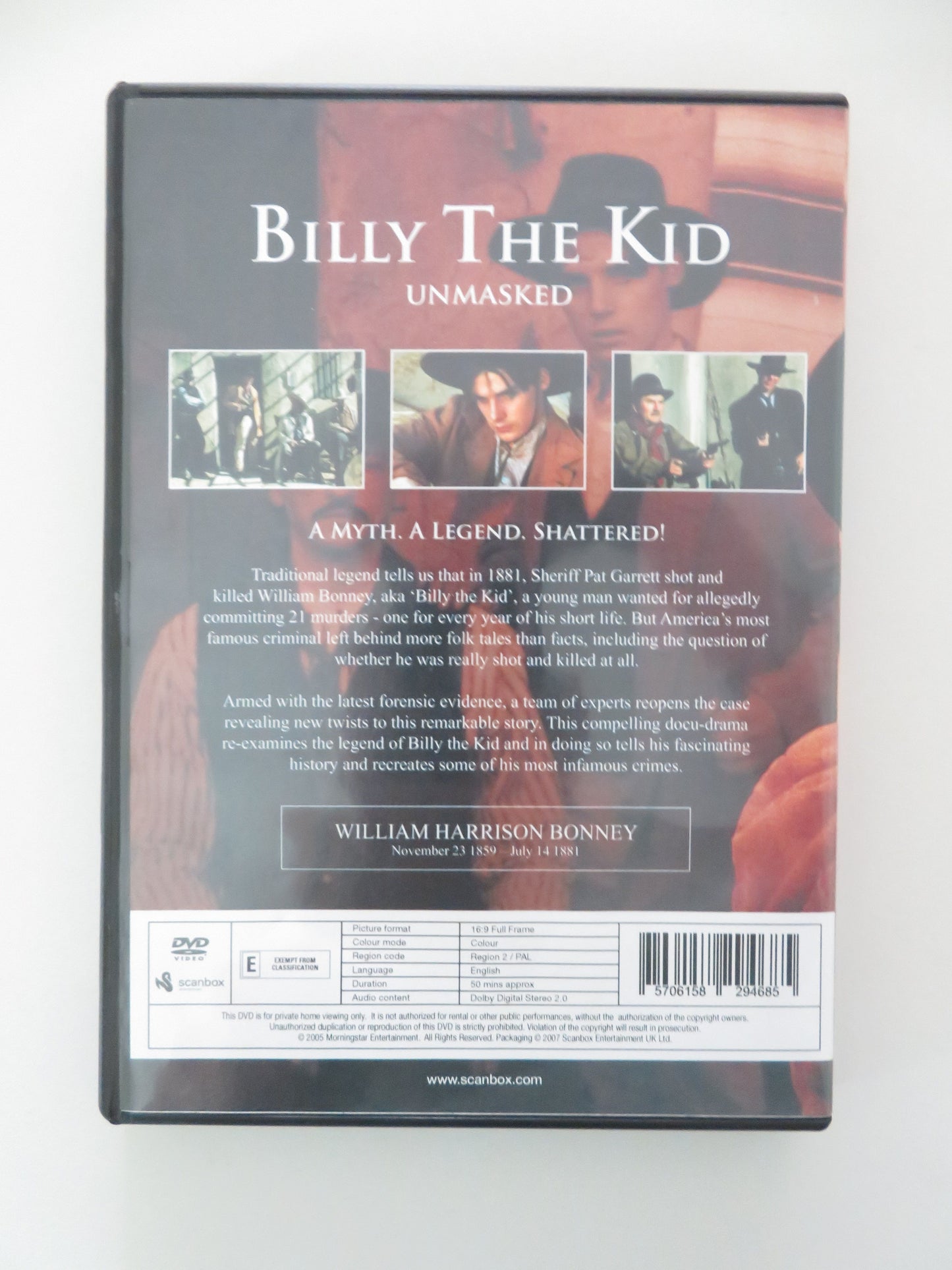 Billy the Kid Unmasked (DVD) Brandan Halpin Joe Zimmerman 2007 Region 2