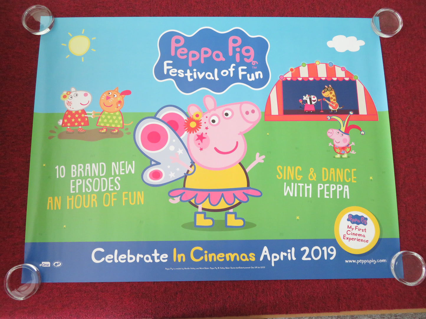 Peppa Pig: Festival of Fun UK Quad Rolled Poster Morwenna Banks Harley Bird 2019