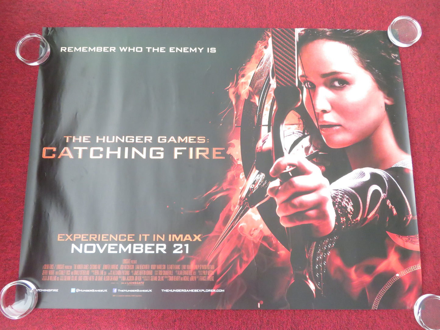 The Hunger Games Catching Fire UK Quad Rolled Poster Jennifer Lawrence 2013
