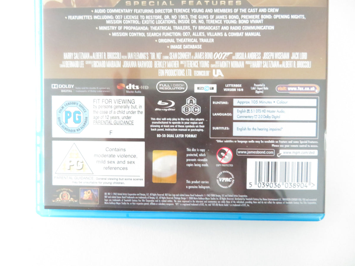 Dr. No (BLU-RAY) James Bond 007 Sean Connery Ursula Andress 1962 Region A,B,C