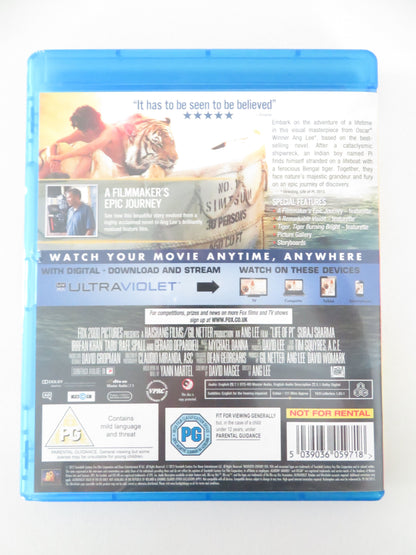 Life of Pi (BLU-RAY) Suraj Sharma Irrfan Khan Ayush Tandon 2012 Region A,B,C