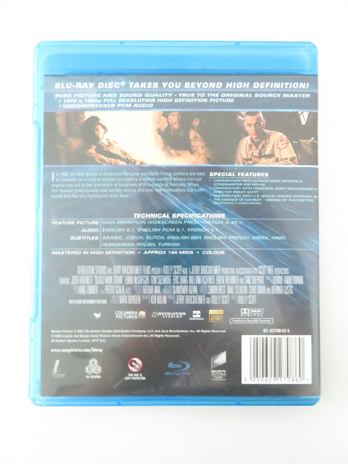 Black Hawk Down (BLU-RAY) Josh Hartnett Ewan McGregor 2002 Region A,B,C