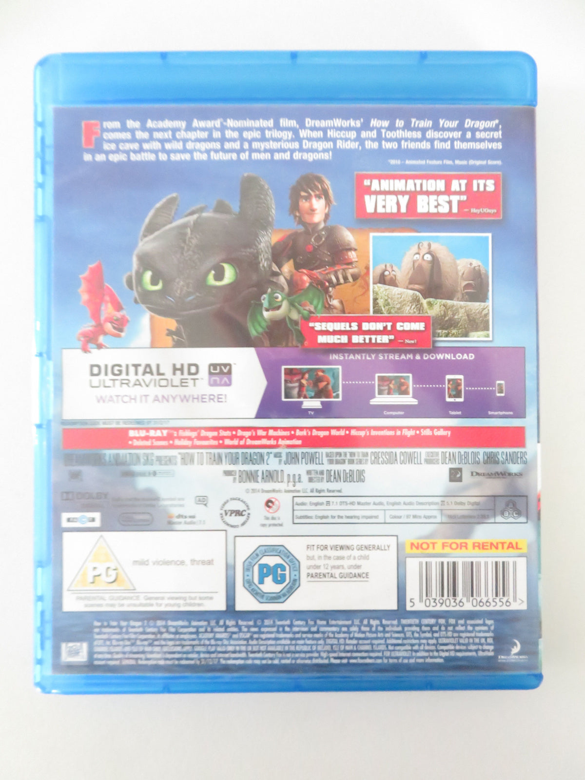 How to Train Your Dragon 2 (BLU-RAY) Jay Baruchel C. Blanchett 2014 Region A,B,C