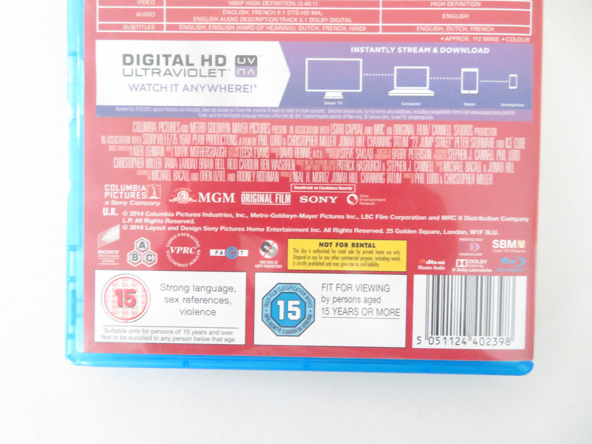 22 Jump Street (BLU-RAY) Channing Tatum Jonah Hill Ice Cube 2014 Region A,B,C