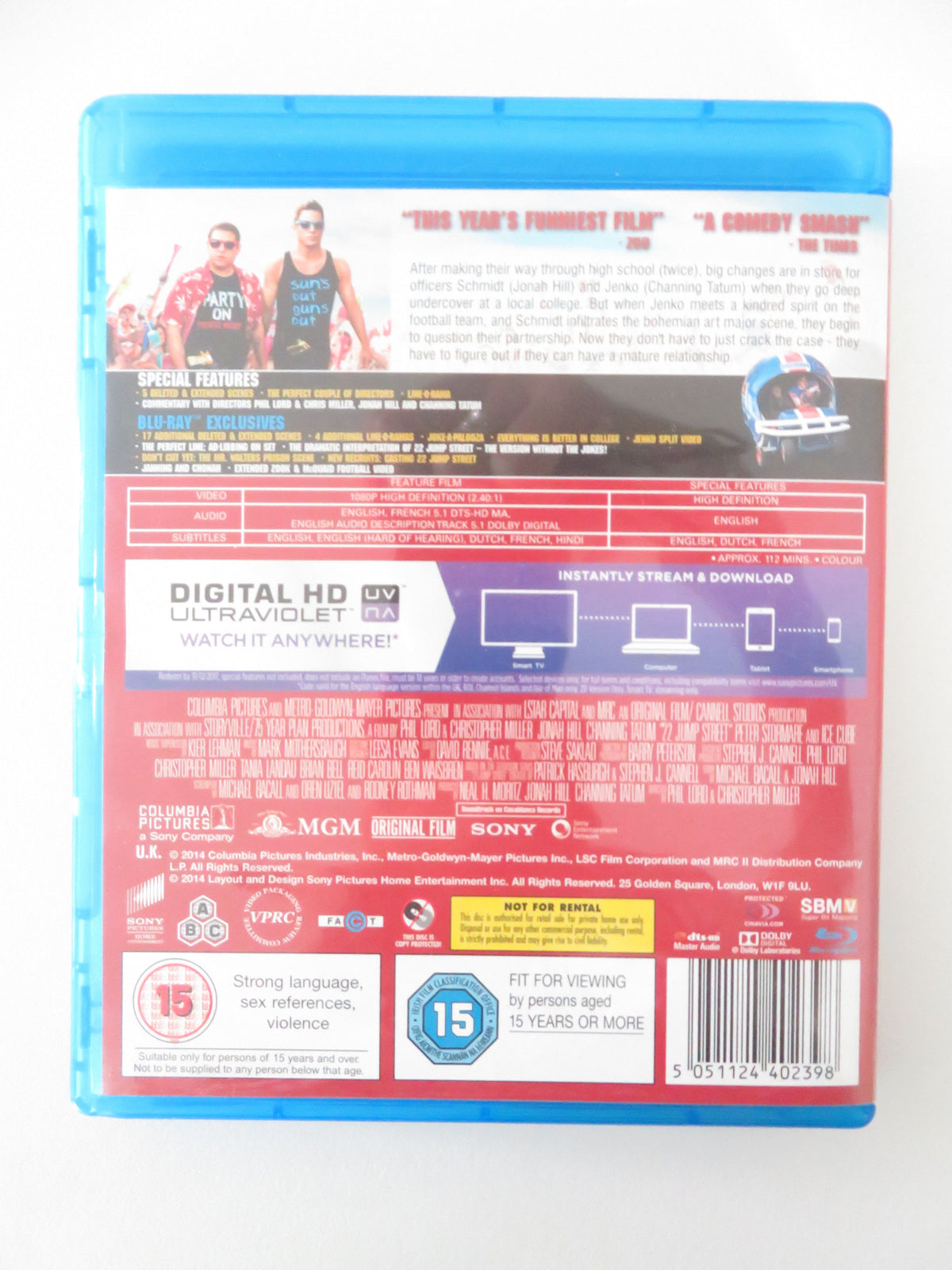 22 Jump Street (BLU-RAY) Channing Tatum Jonah Hill Ice Cube 2014 Region A,B,C