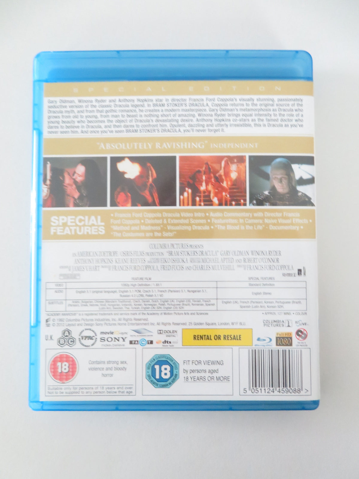 Bram Stoker's Dracula (BLU-RAY) Gary Oldman Winona Ryder 1992 Region A,B,C