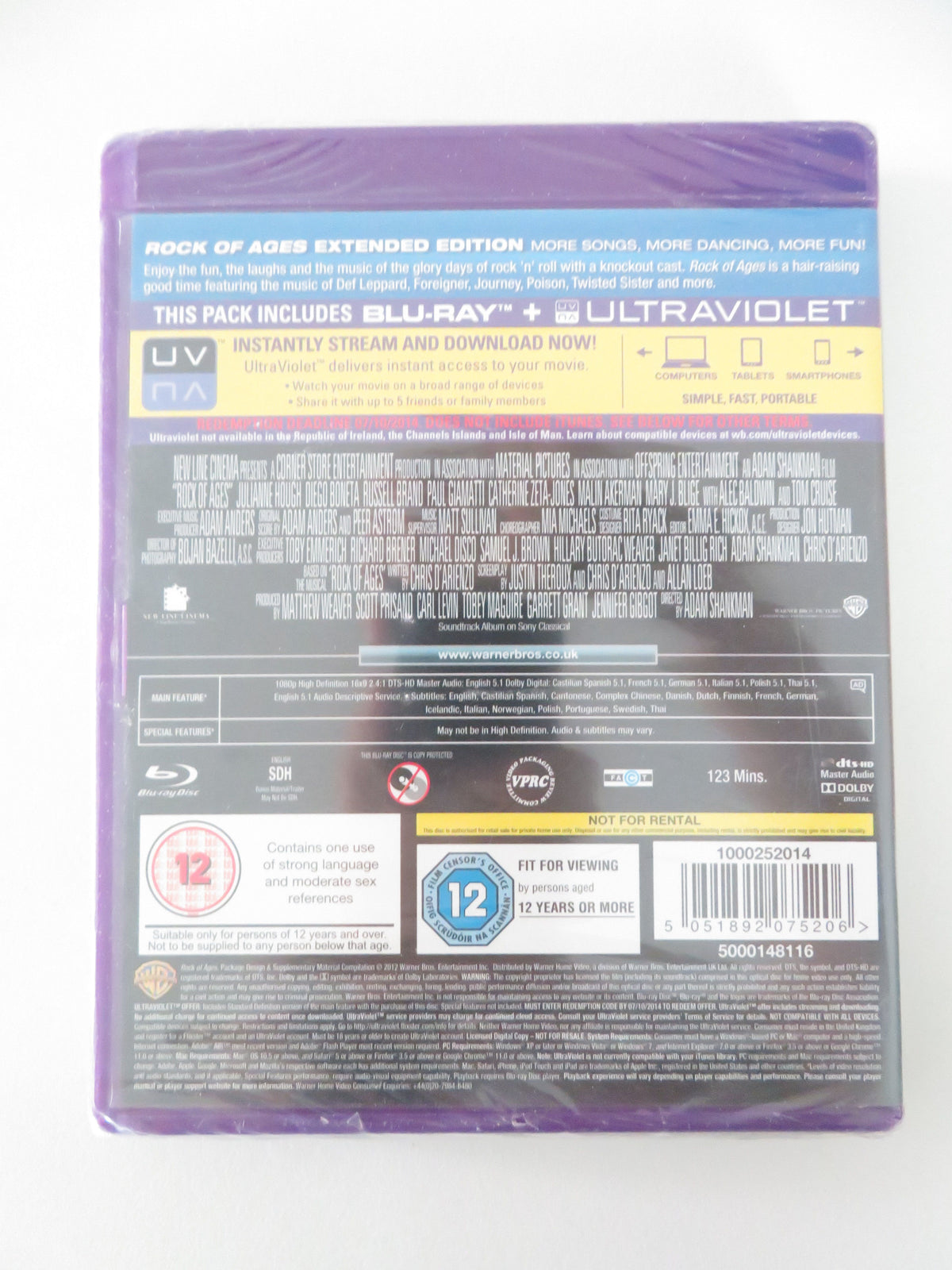 Rock of Ages - Extended Edition (BLU-RAY) Tom Cruise Julianne Hough 2012