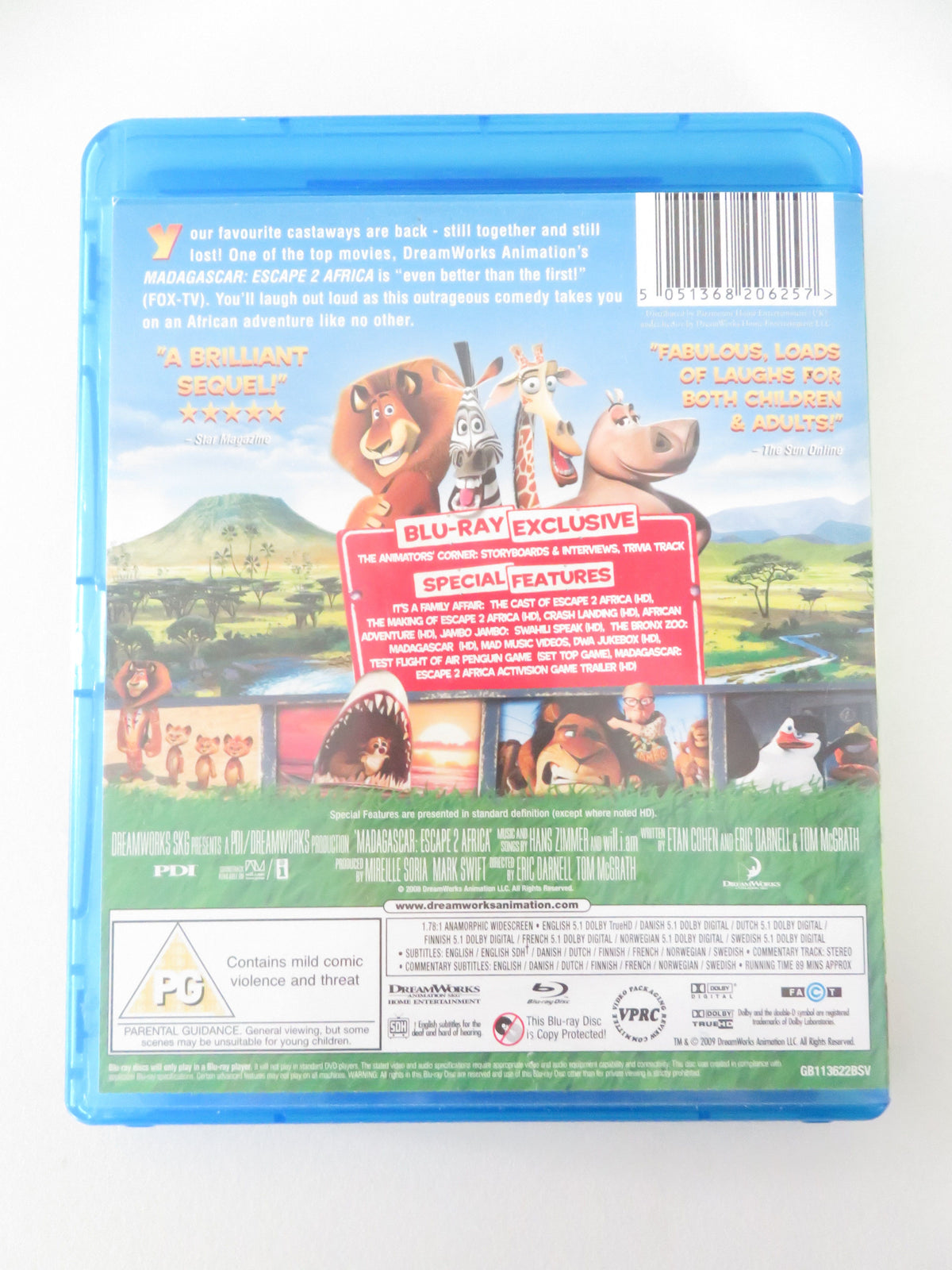 Madagascar: Escape 2 Africa (BLU-RAY) Ben Stiller Chris Rock 2008 Region B