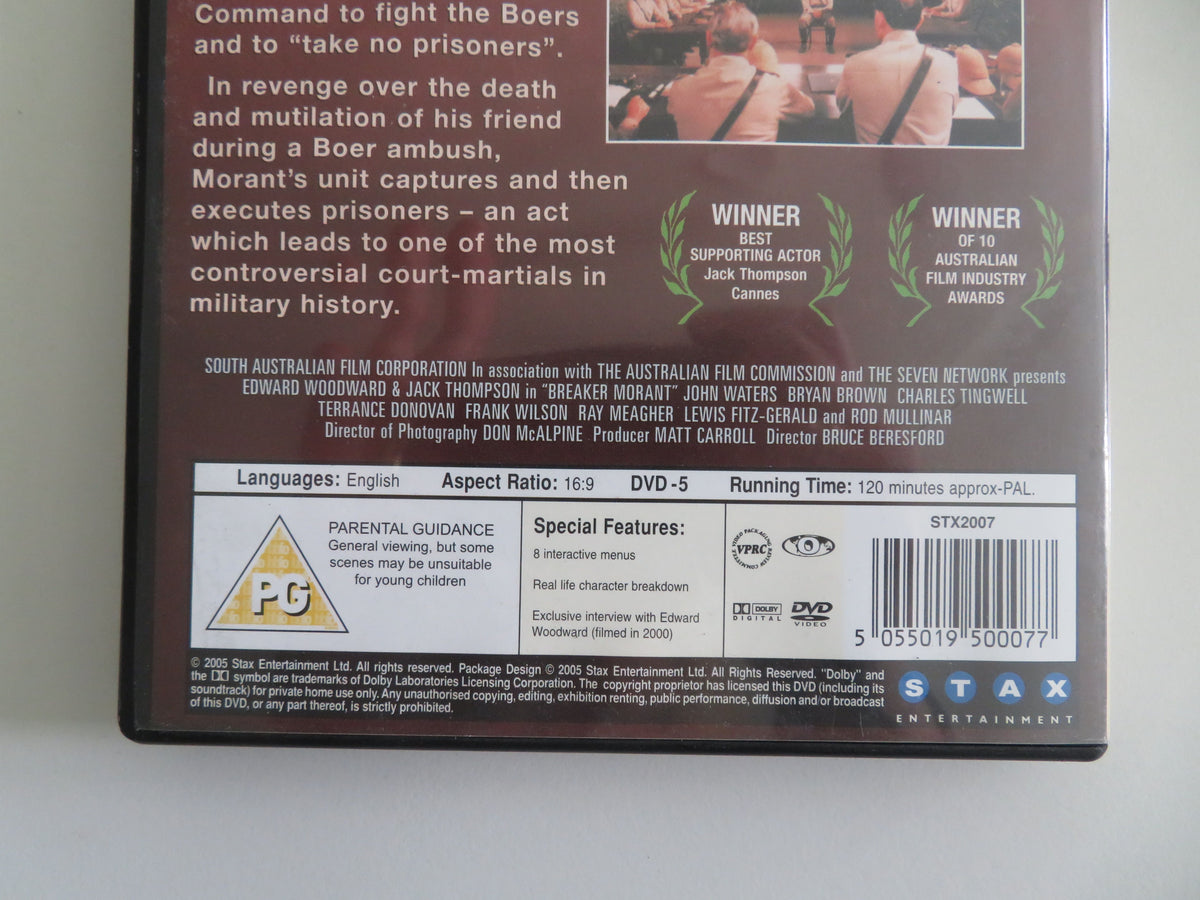 Breaker Morant (DVD) Edward Woodward Jack Thompson John Waters 1980 Region 0
