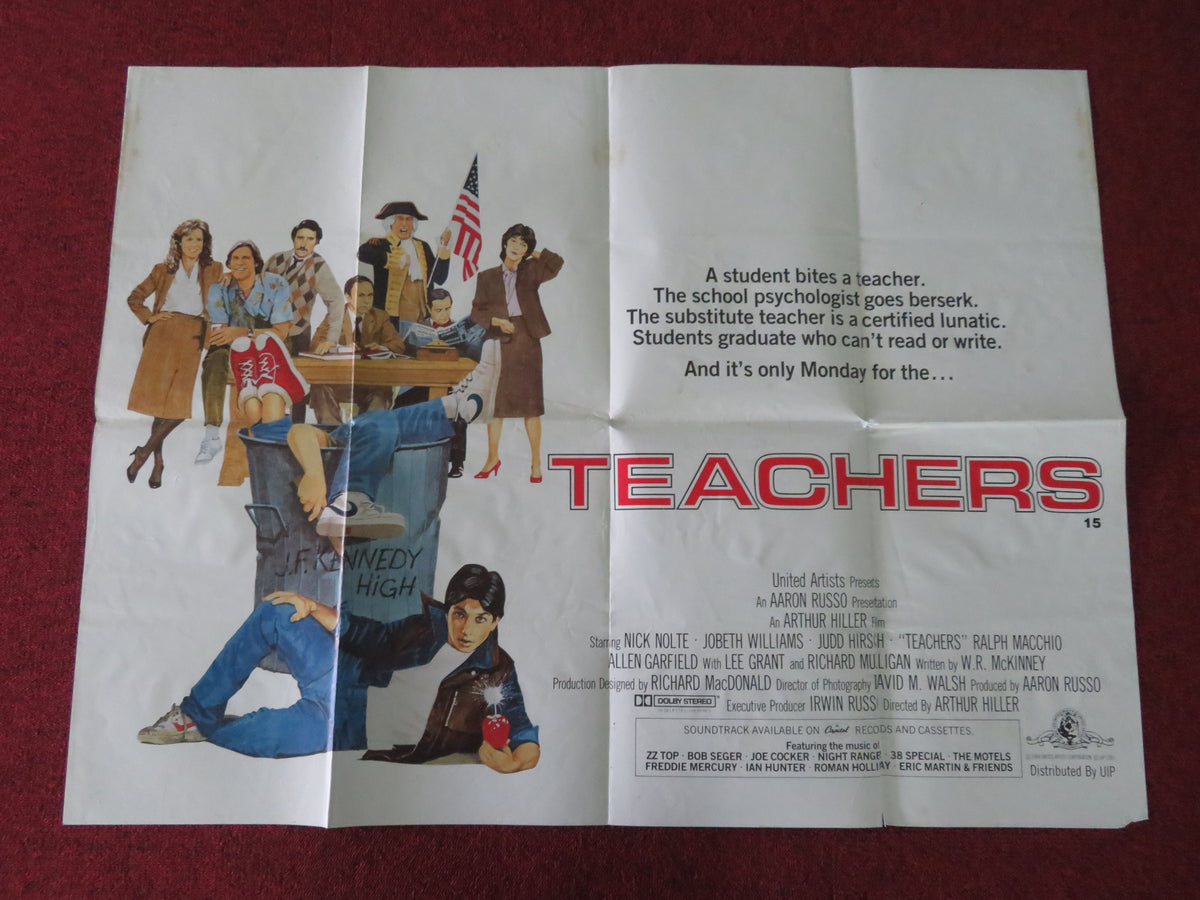Teachers UK Quad Poster Folded Nick Nolte JoBeth Williams Judd Hirsch 1984