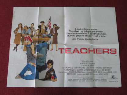 Teachers UK Quad Poster Folded Nick Nolte JoBeth Williams Judd Hirsch 1984