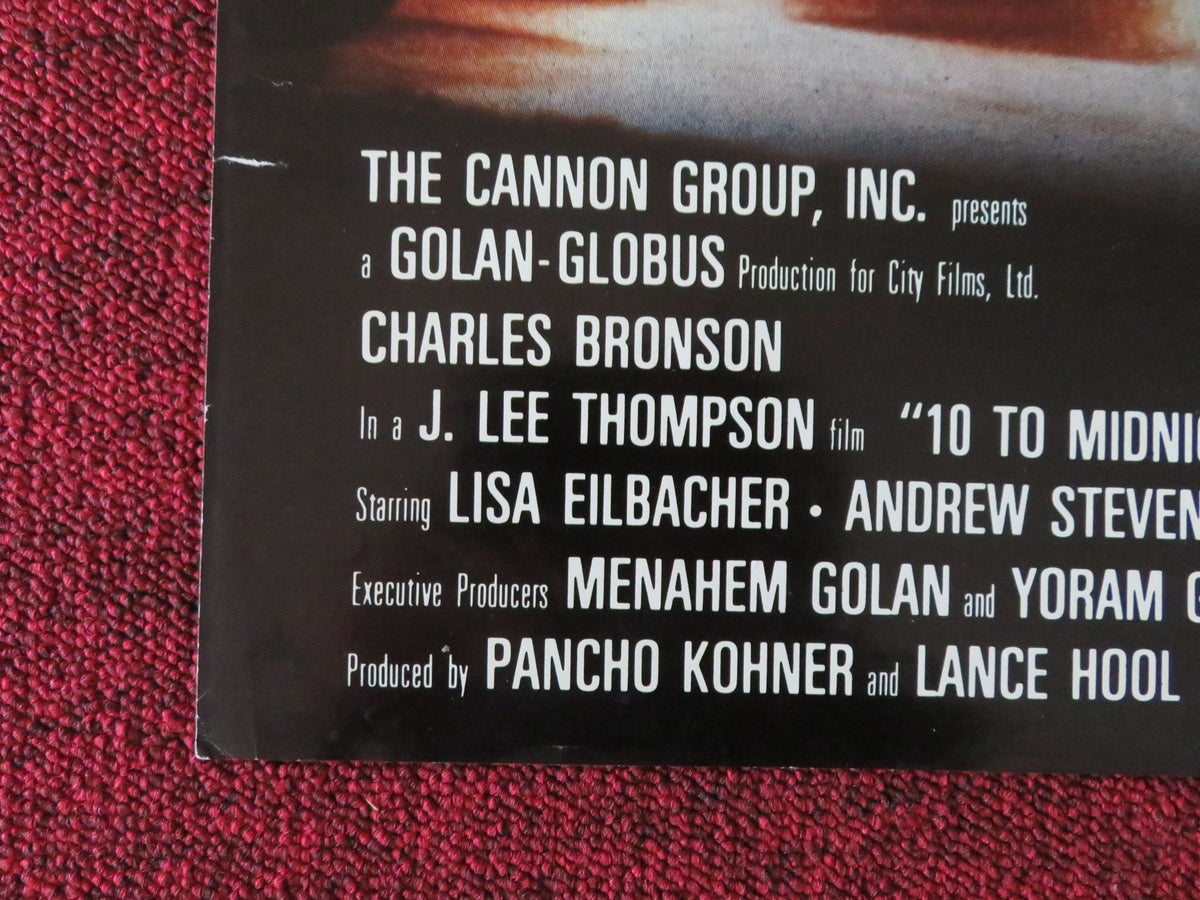 10 to Midnight UK Quad Poster Folded Cannon Charles Bronson Lisa Eilbacher 1983