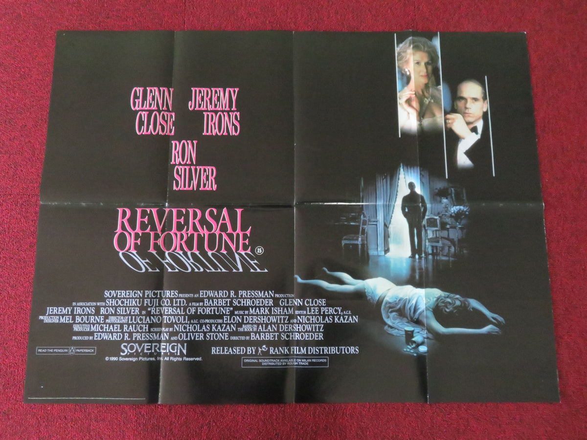 Reversal of Fortune UK Quad Poster Folded Jeremy Irons Glenn Close 1990