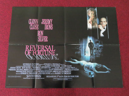 Reversal of Fortune UK Quad Poster Folded Jeremy Irons Glenn Close 1990