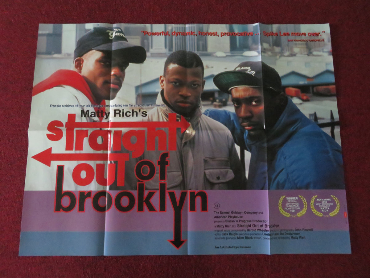 Straight Out of Brooklyn UK Quad Poster Folded George T. Odom A. D. Sanders 1991