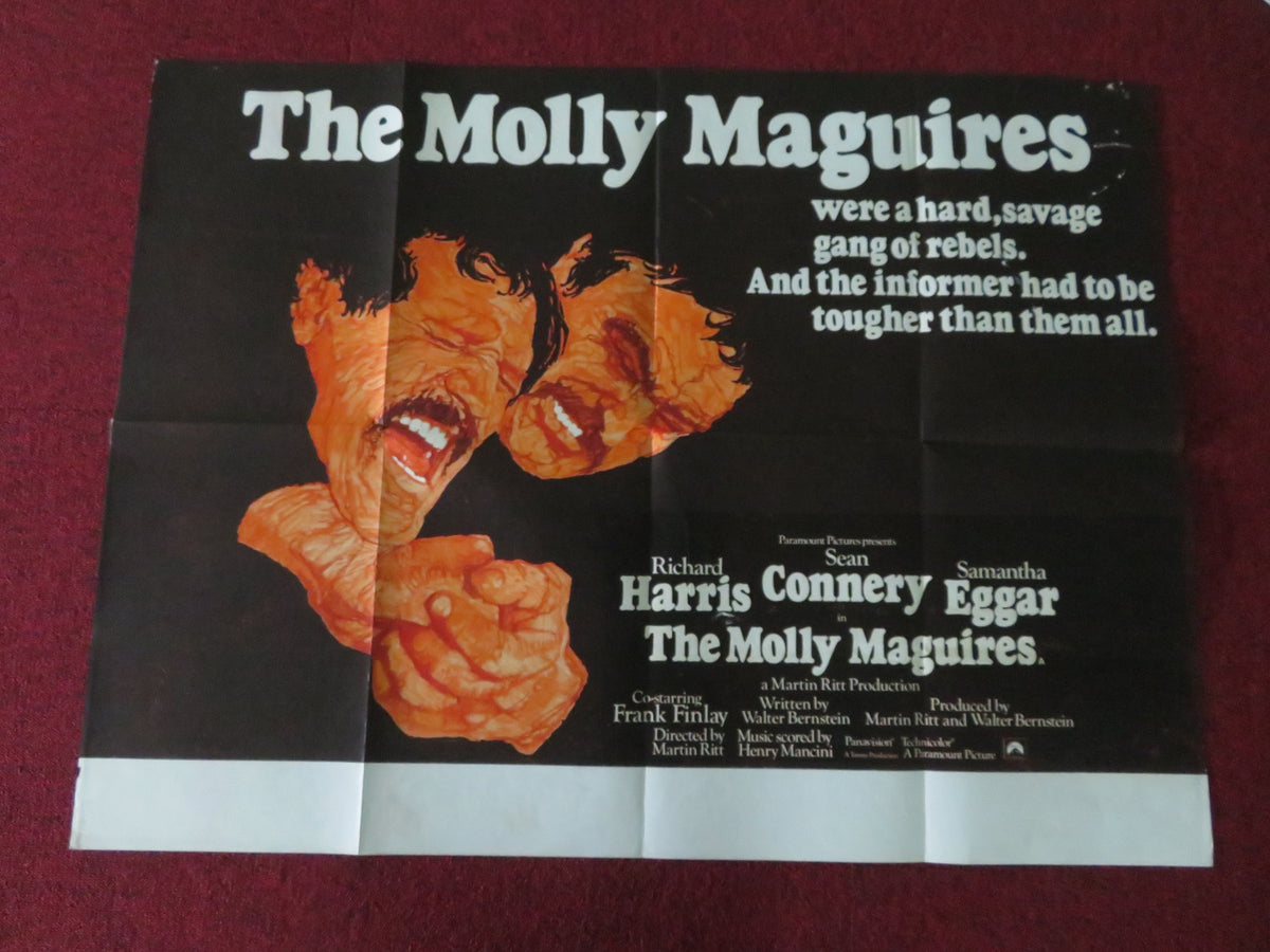 The Molly Maguires UK Quad Poster Folded Sean Connery Richard Harris 1970