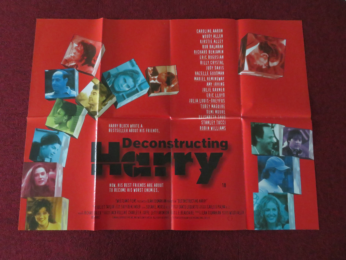 Deconstructing Harry UK Quad Poster Folded Woody Allen Judy Davis 1998